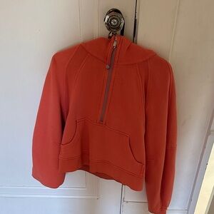Orange Half-Zip cropped scuba